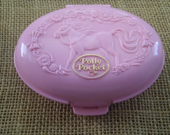 Vintage Bluebird Polly Pocket 1995 Shetland Pony Stable Compact ONLY
