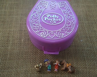 Estuche para montar Pony Ridin Show de Polly Pocket, de 1994, de Bluebird, vintage, completo