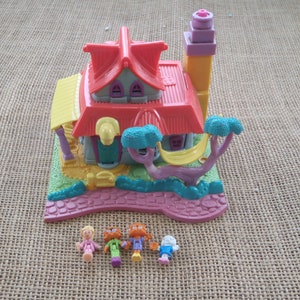 Vintage Bluebird Polly Pocket 1994 Animal Wonderland Cat House - Complete