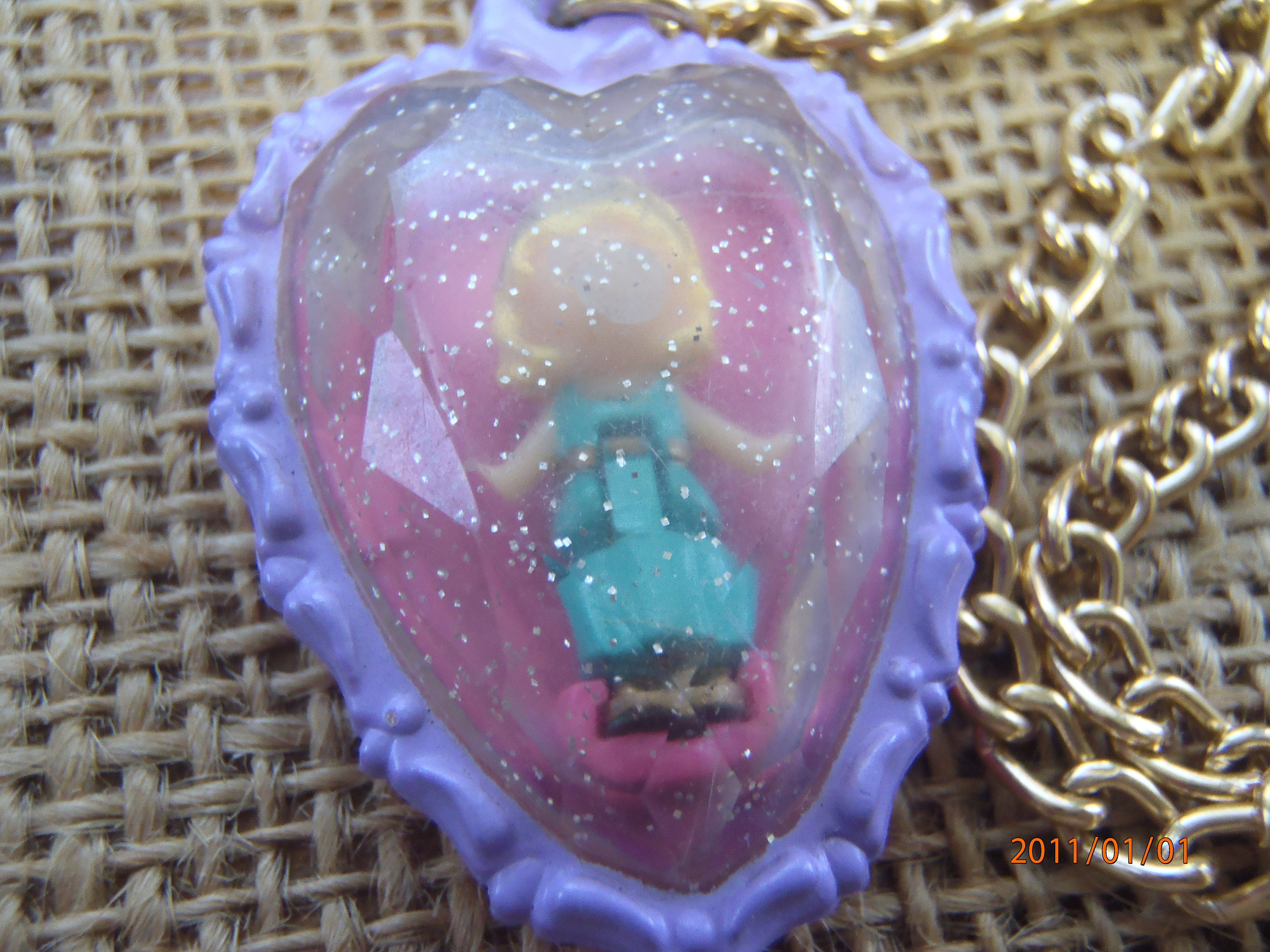 Collier Polly Pocket Bluebird Pretty Coeur - 1992, Occasion, Livraison Gratuite