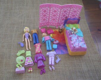 Vintage Polly Pocket Doll Flower Power Outfits Shoes Pet Lot Clothes A64