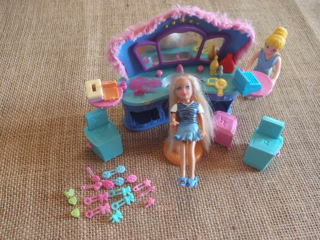 Vintage Polly Pocket Club Groove Glamour Lounge Hair Salon Playset