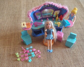 Vintage Polly Pocket Club Groove Glamour Lounge Kapsalon Playset Kiosk R25