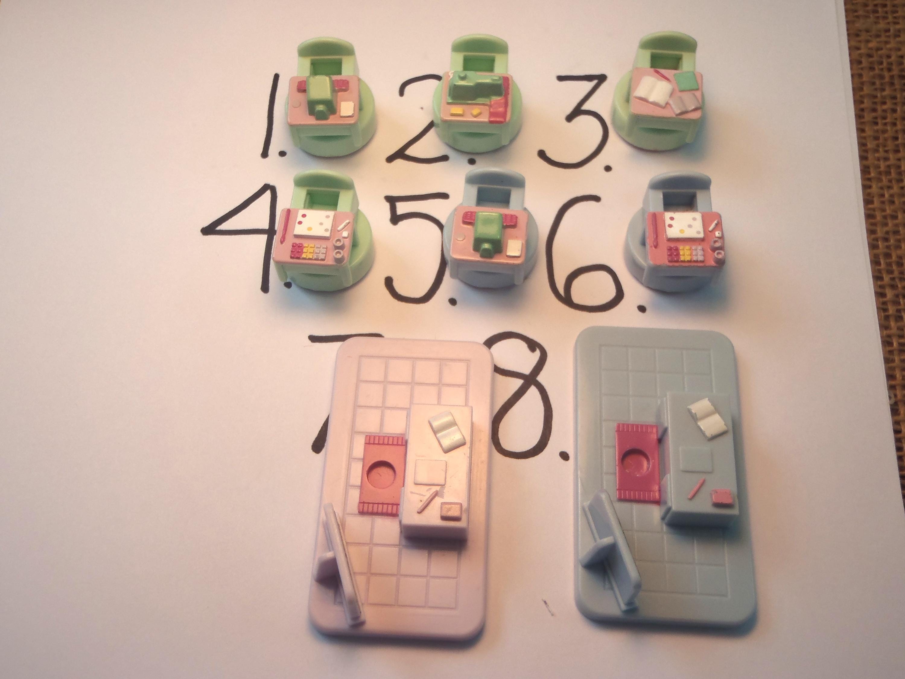 POLLY POCKET STAMPER SCHOOL, tampons école Bluebird, 1992, 3 des figurines