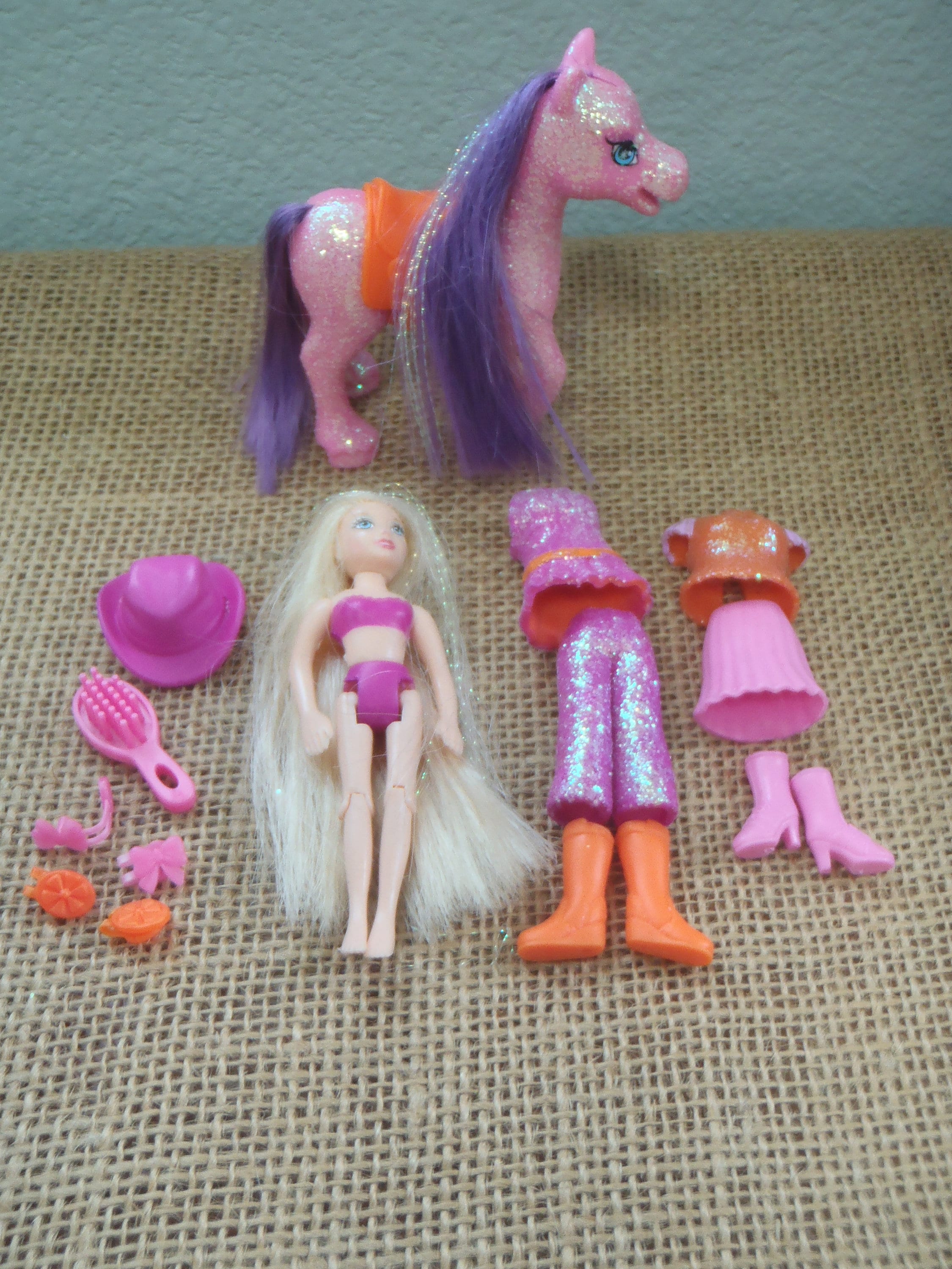 Vintage Polly Pocket Glitz & Glam Pets: Polly With Pony Excellent X88 -   Sweden