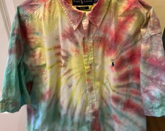 Polo Ralph Lauren Men's Short Sleeve Polo Shirt Tie Dye XL. Perfect. Great Gift.