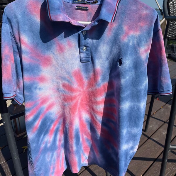 mens polo tie dye