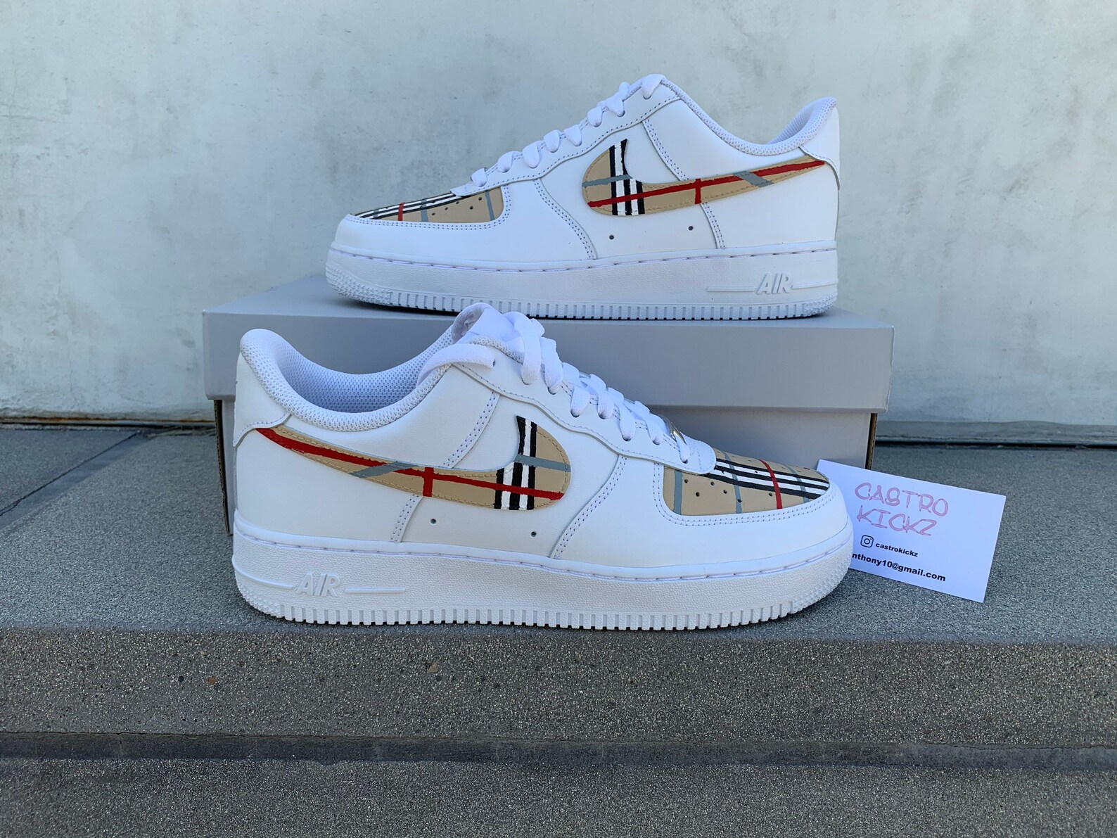 custom air forces burberry