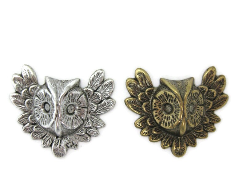 Brass Vintage Design Large Owl Head , Made in the USA