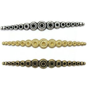 Brass Vintage Design Connected Rings Design (2 pieces) , Made in the USA