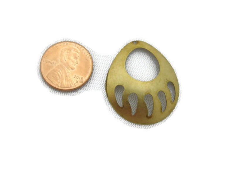 Brass Retro Design Large Bear Claw Drop Made in the USA 2 pieces