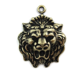 Brass Vintage Design Lion&#39;s Head with Ring , Made in the USA