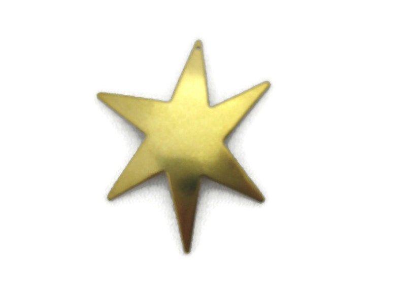Made in the USA Vintage Design Antiqued Brass Retro Dapt Large Star Burst Charm 2 pieces