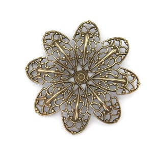 Brass Vintage Design Dapt Floral Shaped Filigree , Made in the USA