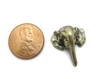 Oxidized Brass Elephant Head Stampings BORAT399 2 