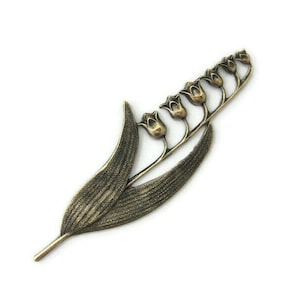 Brass Vintage Design Lily of the Valley Branch , Made in the USA