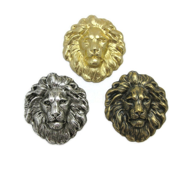 Brass Vintage Design Large Lion's Head , Made in the USA
