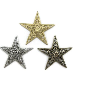 Brass Vintage Design Star Filigree Design , Made in the USA