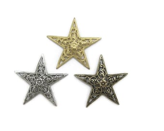 Brass Vintage Design Star Filigree Design , Made in the USA