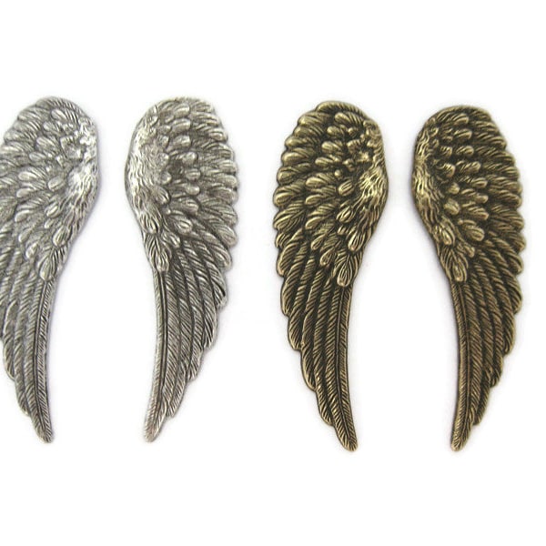 Brass Small Detailed Wings Pair Left and Right , Made in the USA