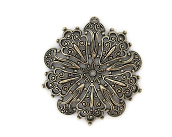 Brass Vintage Design European Round Moroccan Filigree