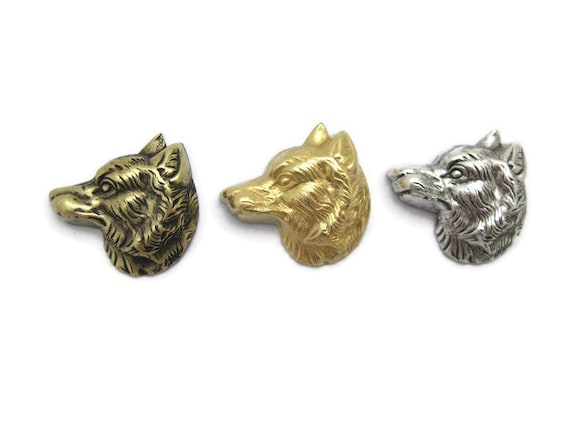 真鍮製ヴィンテージデザイン左向きオオカミの頭、アメリカ製 - Etsy 日本