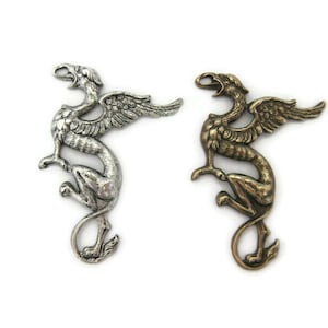 Brass Vintage Design Left Facing Flying Gryphon , Made in the USA