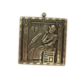 Brass Vintage Design Egyptian Pharaoh&#39;s Scribe with Ring , Made in the USA