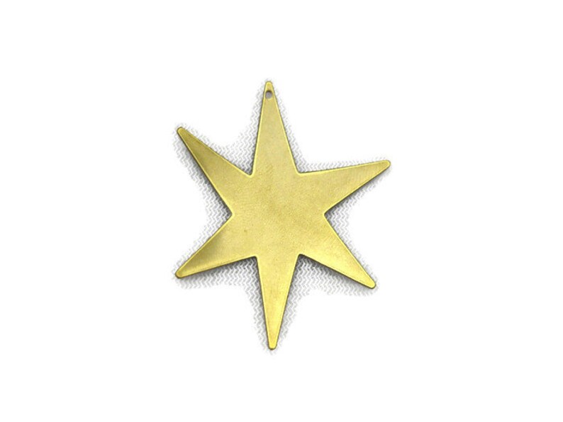 Made in the USA Vintage Design Antiqued Brass Retro Dapt Large Star Burst Charm 2 pieces