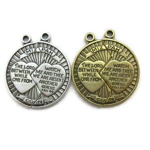 Mizpah Coin Casting Charm / Pendant (1 set) , Made in the USA