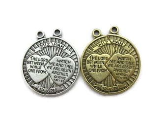 Charm/pendentif coulée pièce de Mizpah (1 jeu), fabriqué aux États-Unis