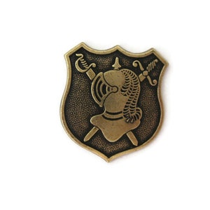 Brass Knight and Cross Swords Shield , Made in the USA