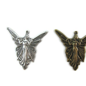Brass Vintage Design Detailed Fairy with Top Ring , Made in the USA