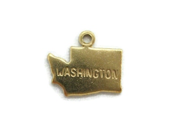 Brass Small Washington Charm (4 pieces) , Made in the USA
