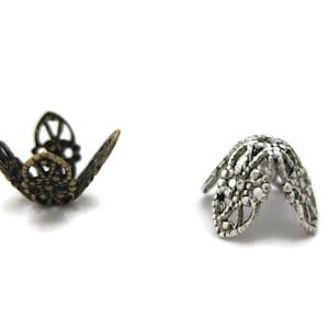 Brass Blooming Tulip 10 mm Bead Cap (4 pieces)   , Made in the USA