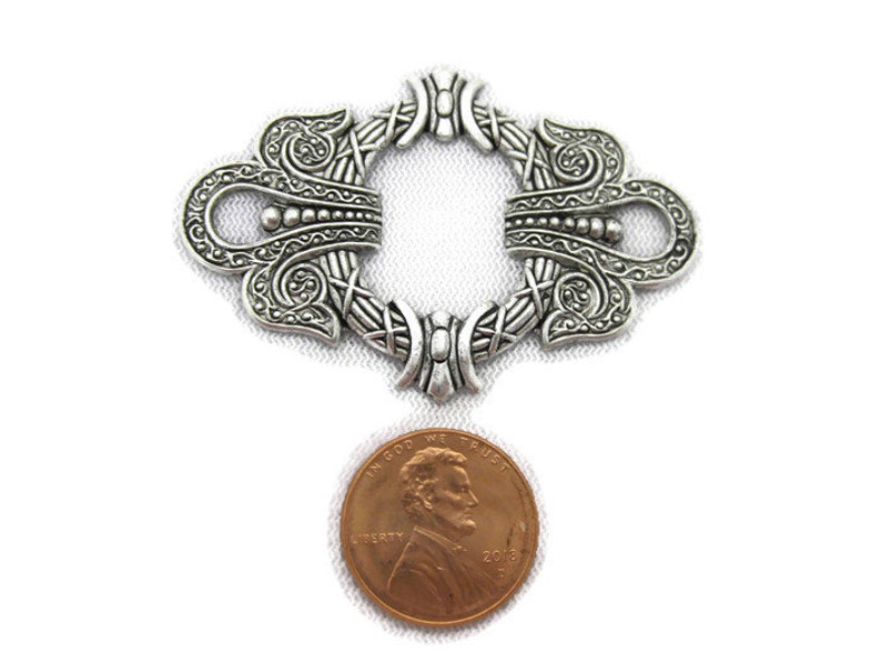 Antiqued Brass Art Nouveau Buckle Motif Made in the USA