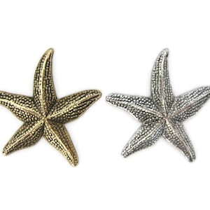 Brass Vintage Design Starfish Stamping No Hole (2 pieces) , Made in the USA