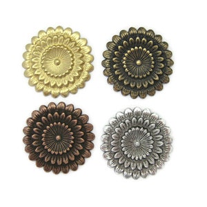 Brass Vintage Design Flower Stamping , Made in the USA