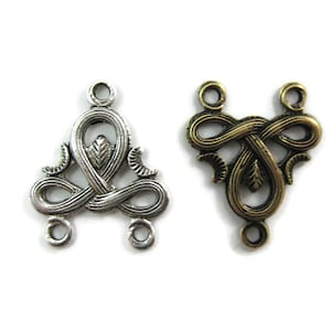 Brass 3 Ring Woven Connector Finding , Made in the USA