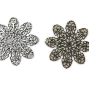 Brass Vintage Design Floral Shaped Filigree , Made in the USA