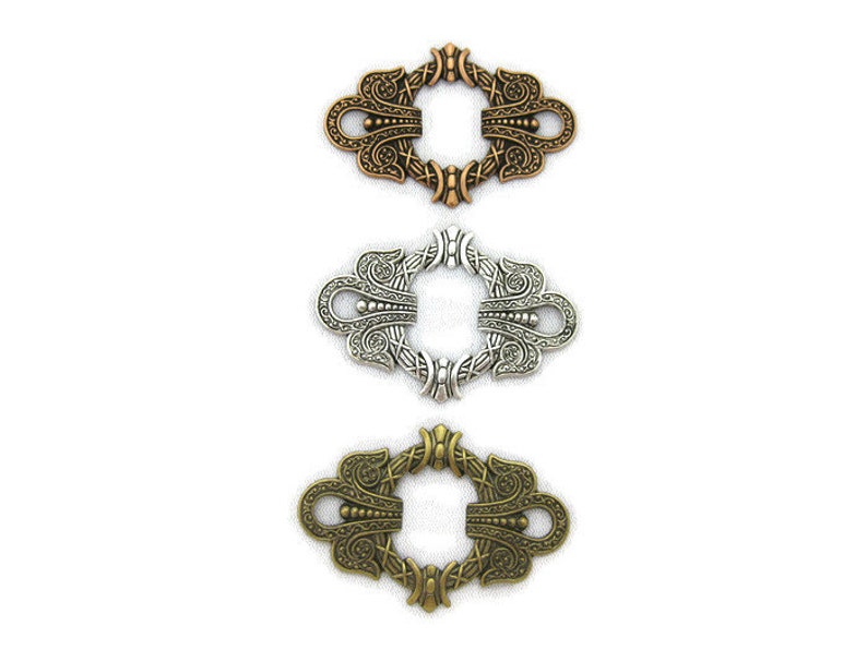Antiqued Brass Art Nouveau Buckle Motif Made in the USA