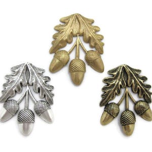 Brass Vintage Design Acorn and Oak Leaf Design , Made in the USA