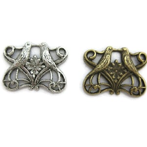 Brass Vintage Design Love Birds Connector , Made in the USA