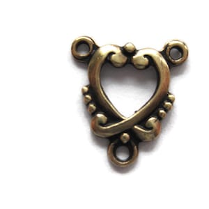 Brass 3 Ring Connector Finding , Made in the USA