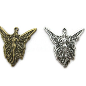 Brass Vintage Design Small Fairy with Top Ring , Made in the USA