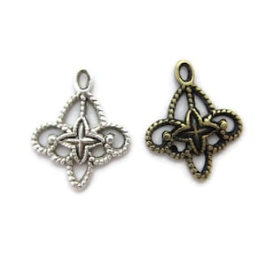 Brass Filigree Connector Drop (2 pieces) , Made in the USA