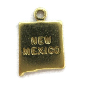 Brass Small New Mexico Charm (4 pieces) , Made in the USA