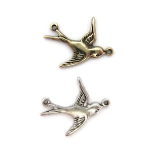 Brass Vintage Design 2 Ring Sparrow Connector (2 pieces) , Made in the USA