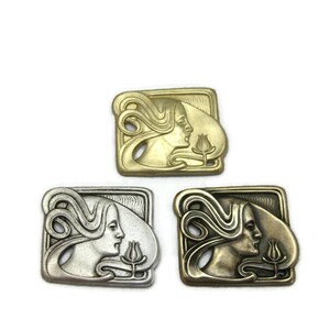 Brass Vintage Design Lotus Maiden Stamping , Made in the USA