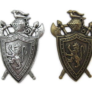 Brass Vintage Design Knights Shield , Made in the USA